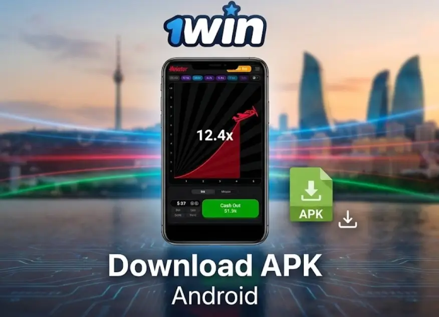 Android cihazda Aviator interfeysi və 1win logo
